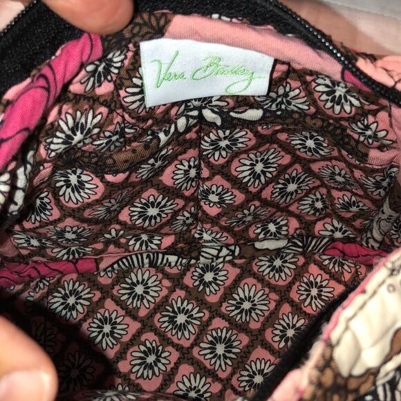 VB Mocha Rouge Mini Hobo Quilted Bag and Wallet Set Brown White Fuchsia Pink - Picture 13 of 15